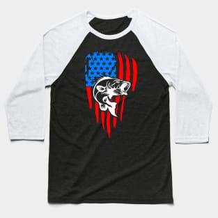 Bass American Flag Red/White/Blue Baseball T-Shirt